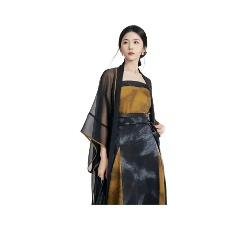 XINGHEHANGE Набор THREE Pleat Юбка + Длинное Платье + Song DYNASTY Роскошная Юбка Женские Комплекты с юбкой
