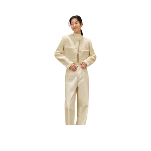 Orange Desire Cropped Coat Women's Camellia White