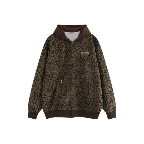 KYKW Коричневый Леопардовый принт Женские Толстовки