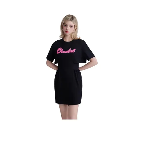 JORYAweekend Короткий рукав Платье Женское Черное