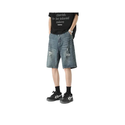 BAOMIKA Синие Унисекс Джинсовые Шорты