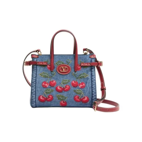 Valentino Garavani Кожаная отделка Сумка через плечо Сумка Маленькая Женская Джинсовый синий