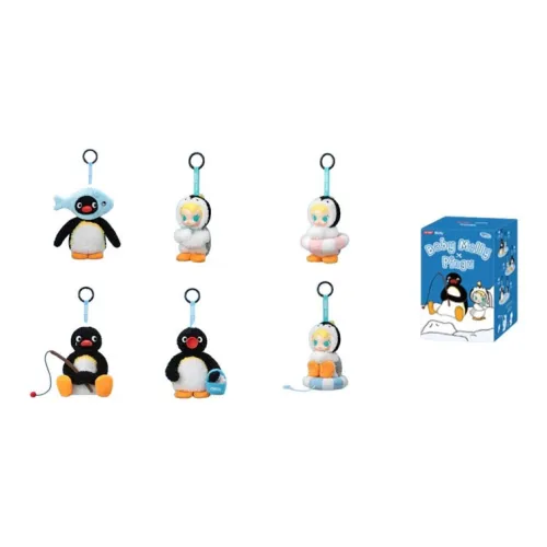 POP MART Коллаборация Edition x PINGU POP MART Коллаборация Edition Molly Happiness Fishing Винил Плюшевый Брелок Слепые Коробки Один Mystery Коробка Полная Коробка 6 шт