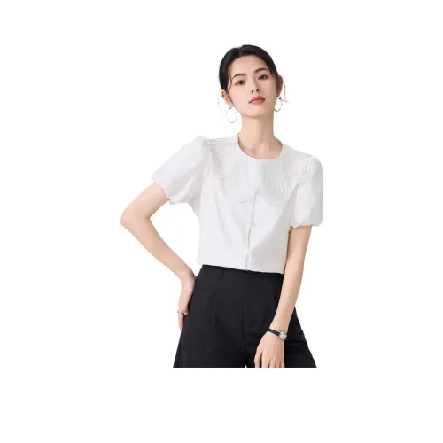 Love Elaine Лето Рубашка Стандартная Женская Белая