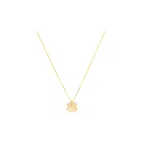 Счастливый Клевер Четырехлистный Ожерелье (Золотое)