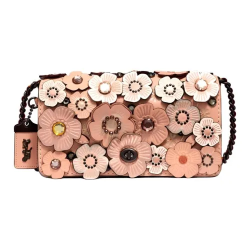 COACH Dinky Кожа Сумка через плечо Женская Светло-розовая