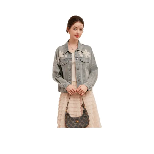 LOUISY AO Джинсовая куртка Женская Светло-синяя