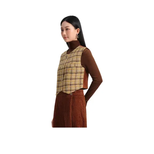 Blood Glitter Жилет Женские Желтая Клетка