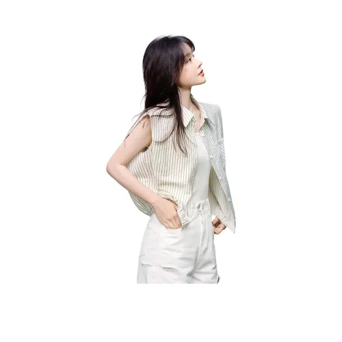 Mo Han Yi Mei Рубашка Женская Черно-Белая Полосатая