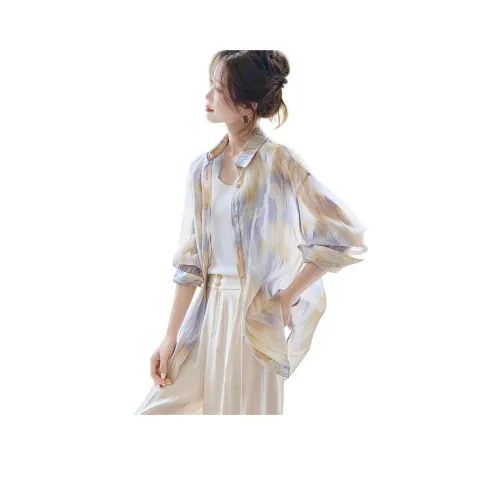 MOHANYIMEI Фиолетовые Женские Рубашки