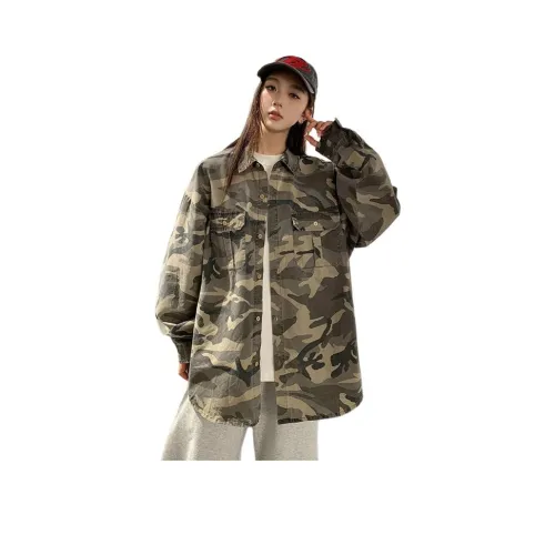 Flowers in water Длинный рукав Рубашка Женская