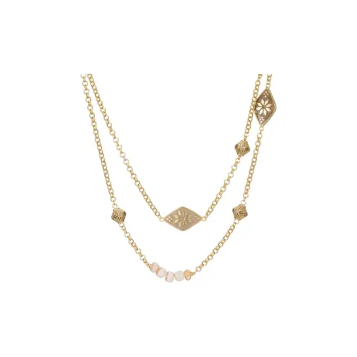 Fellala Сплав с покрытием 18K золото ожерелья женские серый