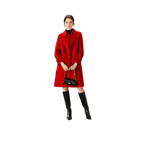 FENHONGMALI Red Женское Пальто