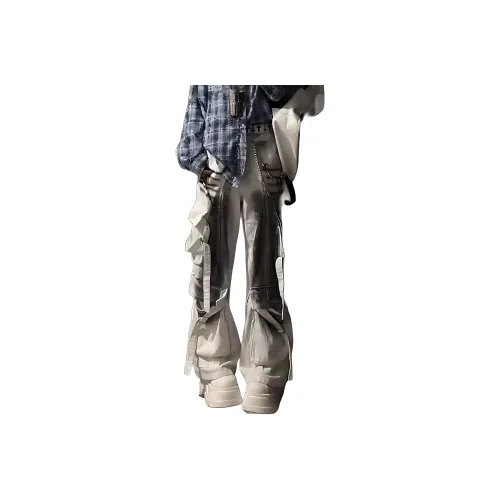 PAINT STAIN Серый Белый Унисекс Джинсы