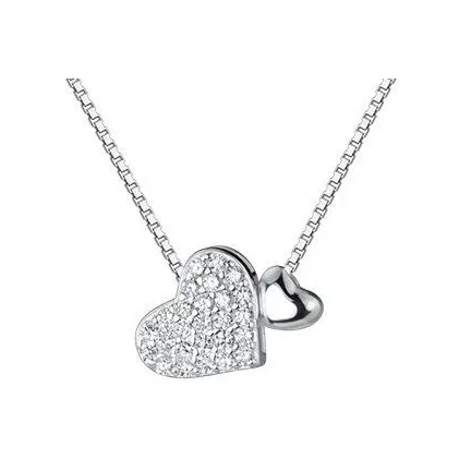 CHUVORA Женское ожерелье в корейском стиле освежающее милый стиль украшенное стразами с сердцем цепочка