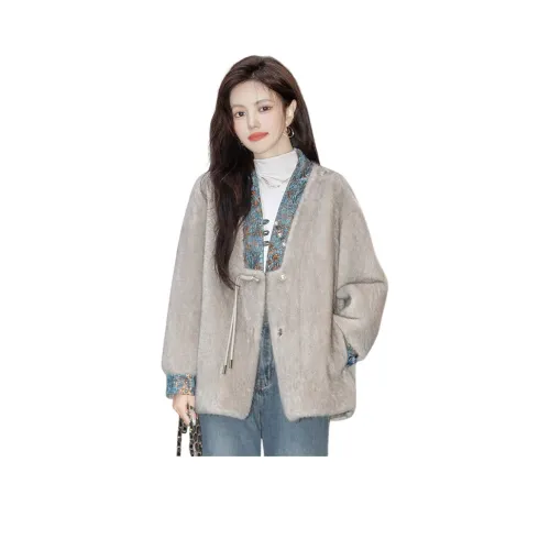 Cypress House Вельвет Feel Пальто Женское Светло-Серое