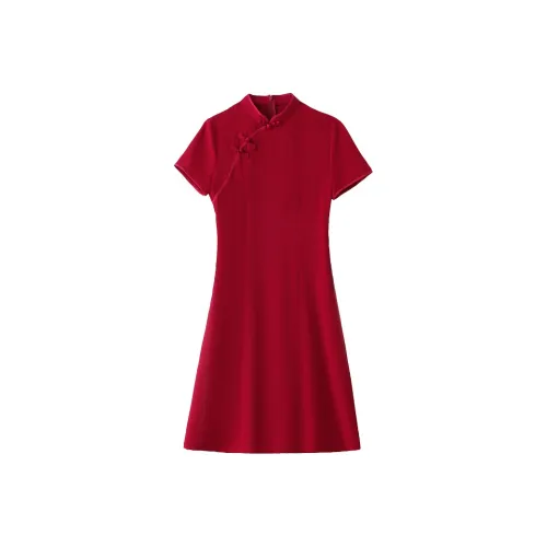 H YXIANG Короткое платье с короткими рукавами женское