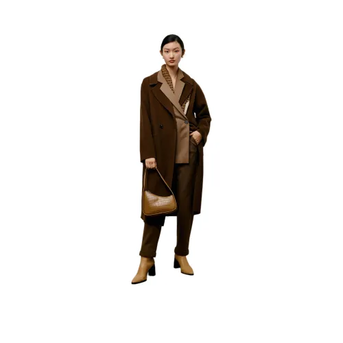 TKY SHOP Пальто Женское Темно-Кофейное