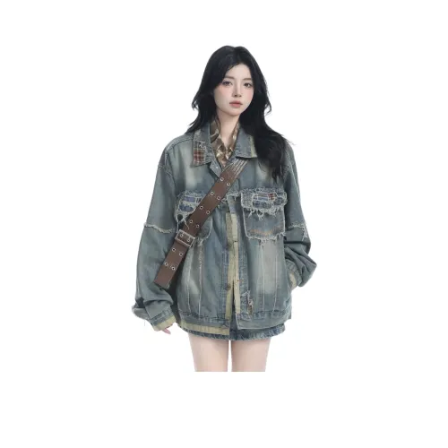 SZSX Синий Унисекс Джинсовые куртки