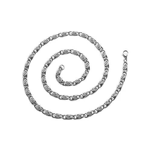 MAGICPOLE Титановые стальные ожерелья мужские серебряные