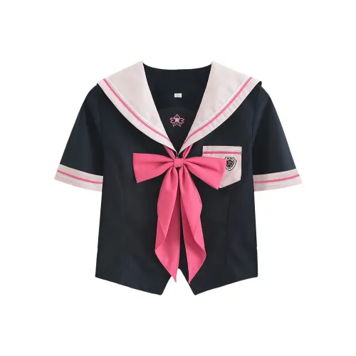 Luohua Candy Jinxun Женская Короткий рукав Топ + Длинный хвост С лентами Женская форма