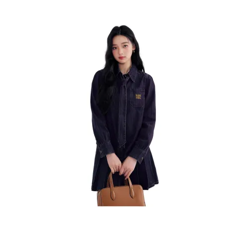 DEAR DEER PUFF Рубашка Женская Синяя