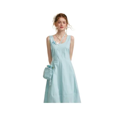 IHDXD Blue Женские Платья без рукавов