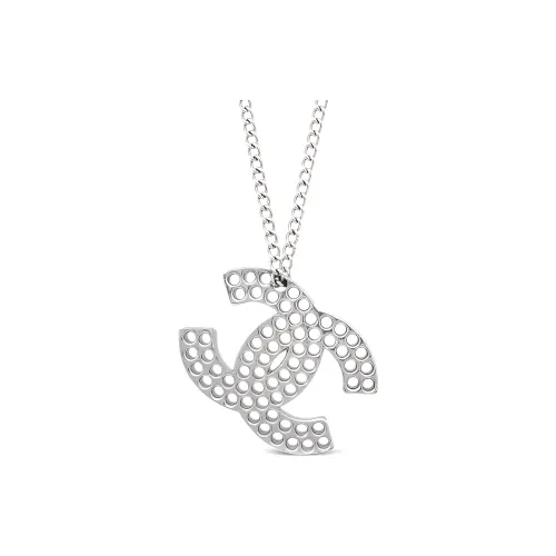 CHANEL CC Серебряное Покрытие Ожерелья Женское Серебряное