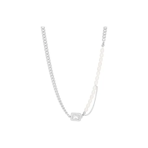 Kelanxi Титановые стальные ожерелья Женское серебро