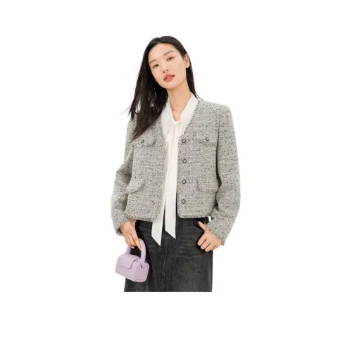 Фрагмент Куртки Пальто Женские Белый Черный