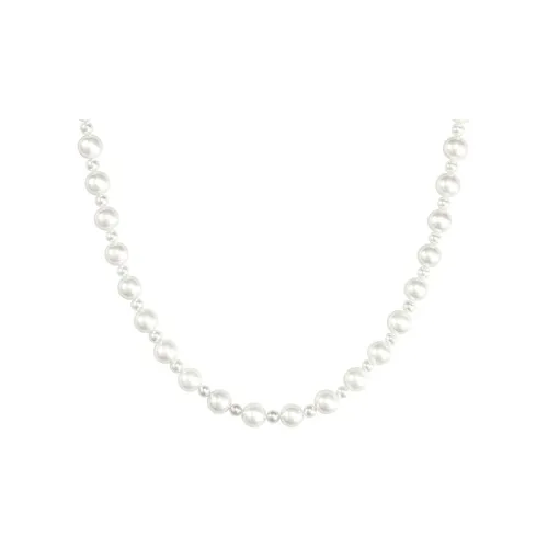 NATURALLYJOJO Титановая сталь Искусственная жемчужина Ожерелья Женские Белый Золотой