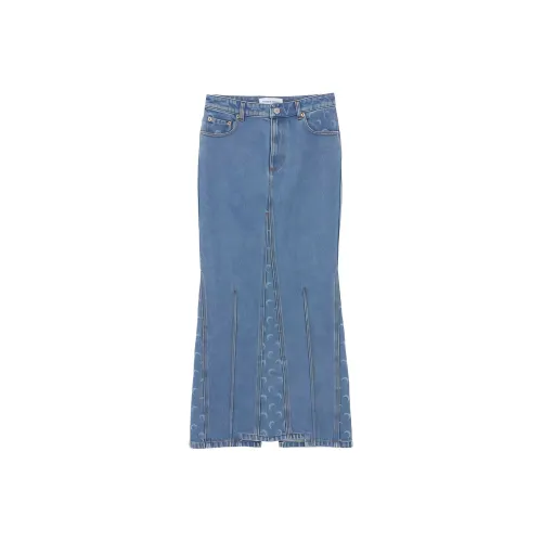 Marine Serre Denim Long Skirt Women's