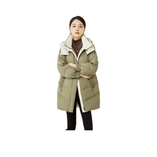 Hang Yi Court Пуховик Женские Армейский зеленый