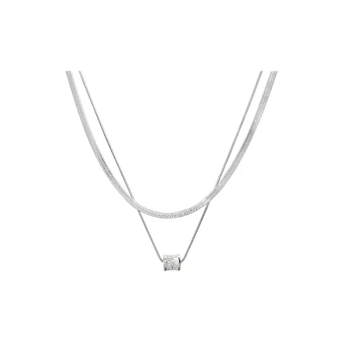 FOREVER MELODY Титановая сталь Циркон Ожерелья Унисекс Серебряный