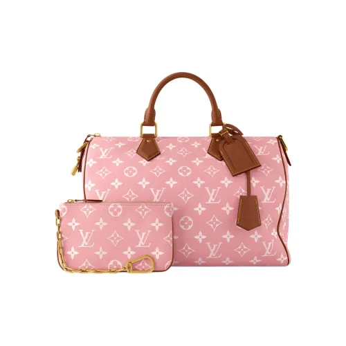 LOUIS VUITTON NIGO Collaboration Speedy Телячья кожа Сумка через плечо Сумка Мужская Розовая