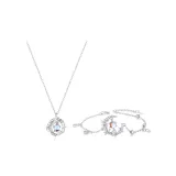 Синий эвкалипт и ожерелье с птицей + браслет (1 пара)