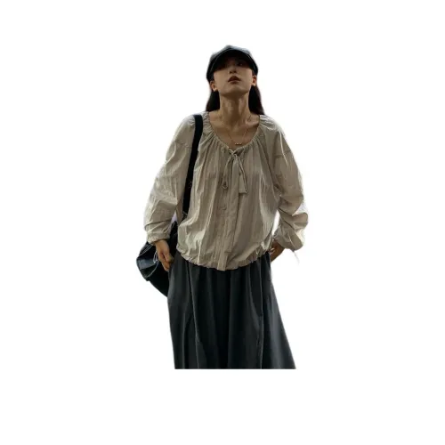 JINGBUTIAN Бежевые Женские Рубашки