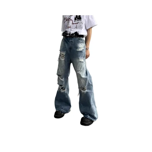 PAINT STAIN Синий Унисекс Джинсы