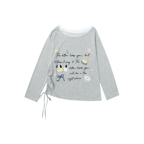 CUWU Длинный рукав Т-рубашка Топ Женские