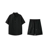 Black Set (Black Shirt + Black Shorts)  
Черный комплект (Черная рубашка + Черные шорты)