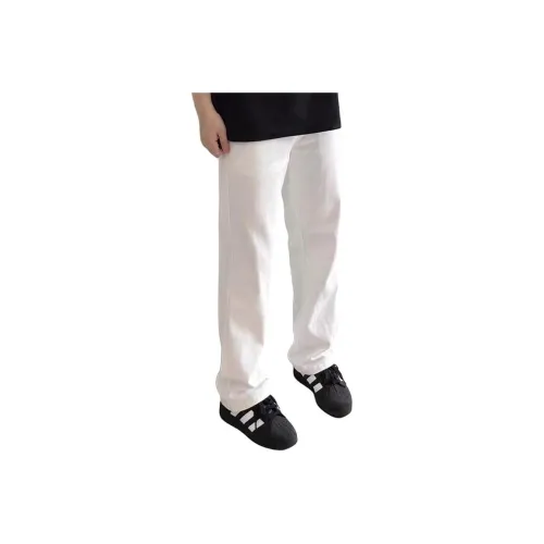 CARE NOTE Pearl White Unisex Casual Pants