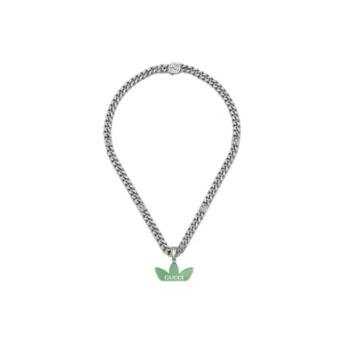 GUCCI Adidas X GUCCI Co Брендированные Серии Металлические Ожерелья Серебряный Женские
