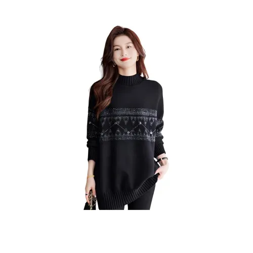 Корейский стиль Свитер Женский Черный