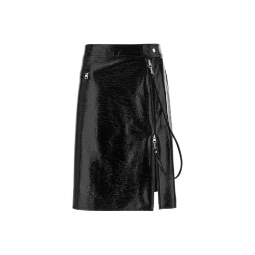 COURREGES Кожа Длинная Юбка Женская Черная