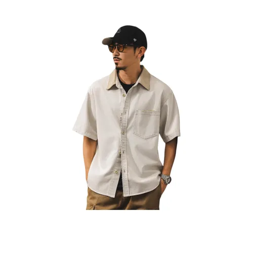 JIELEINUO Хаки Серый Цвет Мужская Рубашка