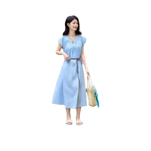 Still Quiet Короткий рукав Платье Женское