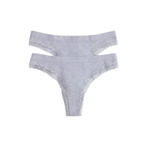 H&M 2 пачки серый смешанный цвет женский стринг