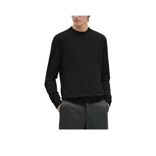 HERMES Мужские черные свитеры