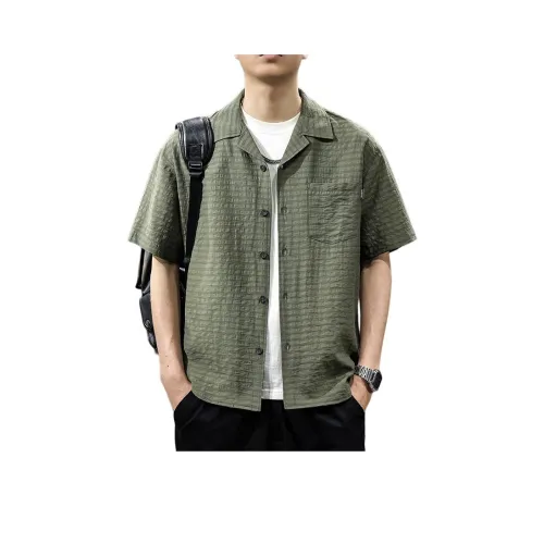 QIANJINNIU Темно-зеленая унисекс рубашка