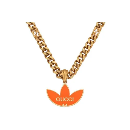GUCCI Adidas X GUCCI Co Брендированная Серия Металлические Ожерелья Золотой Мужской